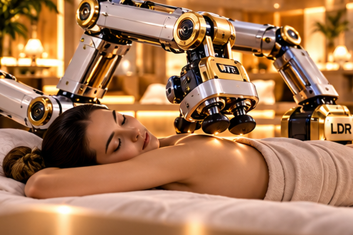 Sistema robotizzato per massaggio in ambiente SPA