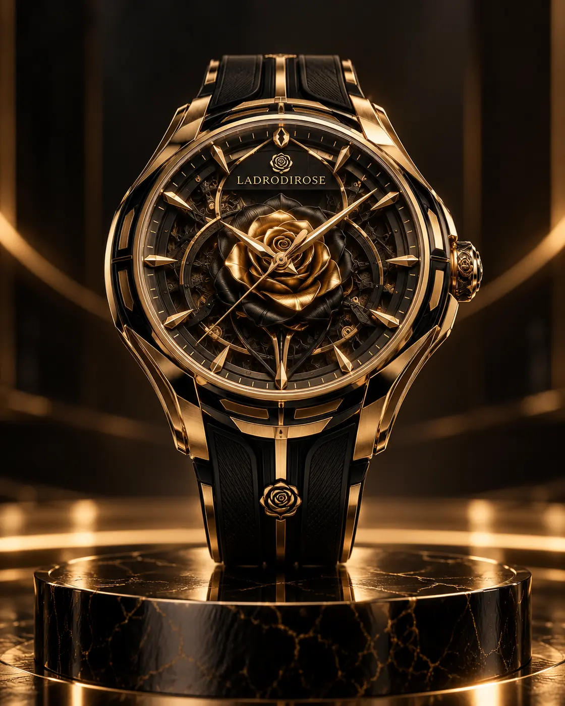 Orologio nero e oro LADRODIROSE ROSE MECHANICAL
