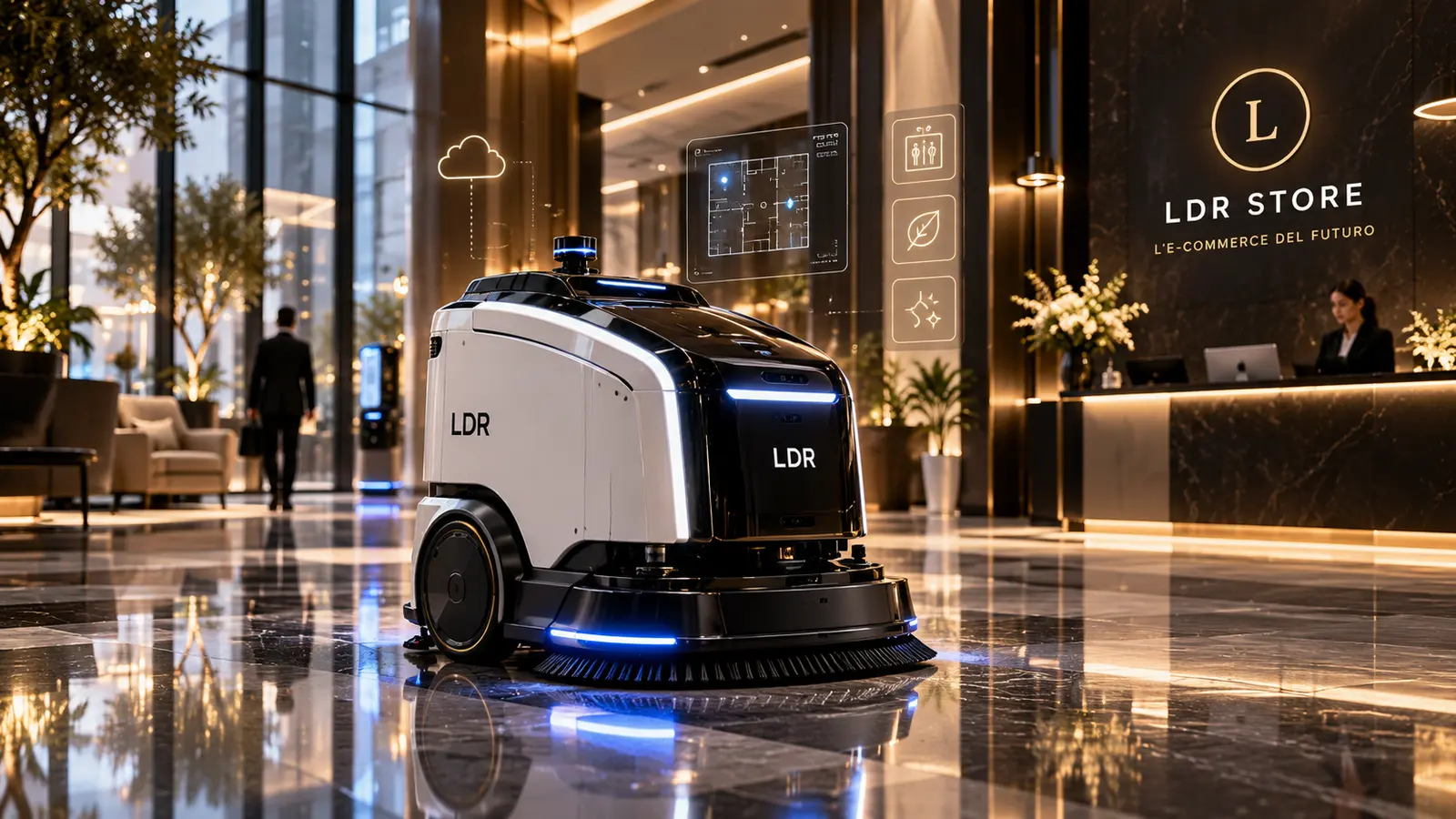 Concept LDR di robot per pulizia professionale e facility management